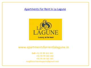 Apartments For Rent In La Lagune Gurgaon