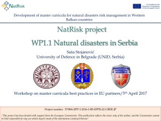 Development of master curricula for natural disasters risk management in Western Balkan countries