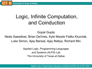 Logic, Infinite Computation,  and Coinduction