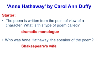 ‘Anne Hathaway’ by Carol Ann Duffy