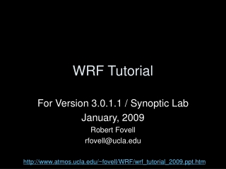 WRF Tutorial