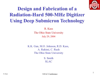 Design and Fabrication of a Radiation-Hard 500-MHz Digitizer Using Deep Submicron Technology