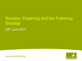 Scrutiny: Fostering and the Fostering Strategy