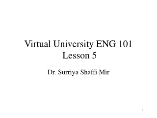 Virtual University ENG 101  Lesson 5