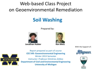 Web-based Class Project on Geoenvironmental Remediation