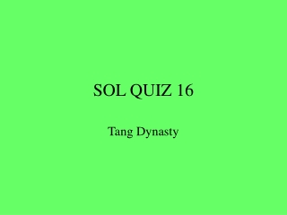 SOL QUIZ 16