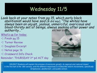 Wednesday 11/5