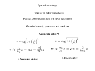 Space-time analogy
