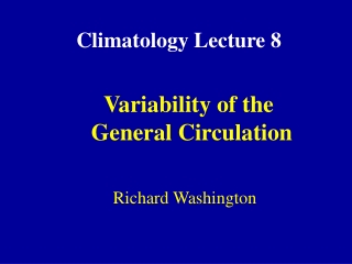 Climatology Lecture 8