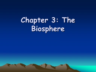 Chapter 3: The Biosphere