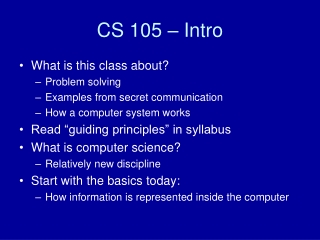 CS 105 – Intro