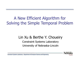 A New Efficient Algorithm for  Solving the Simple Temporal Problem