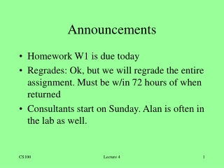 Announcements