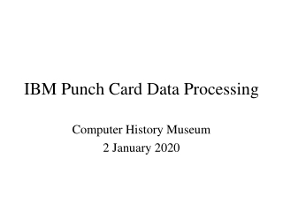 IBM Punch Card Data Processing