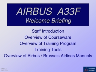 AIRBUS  A33F Welcome Briefing