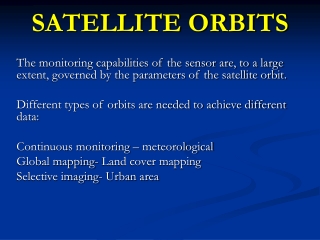 SATELLITE ORBITS