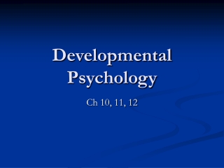 Developmental Psychology