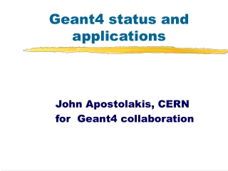 Geant4 status and applications