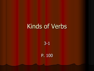 Kinds of Verbs