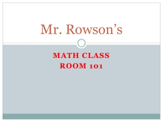 Mr. Rowson’s