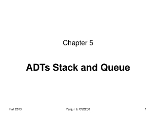 ADTs Stack and Queue