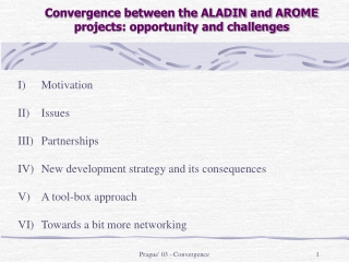 Convergence between the ALADIN and AROME projects: opportunity and challenges