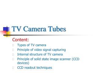 TV Camera Tubes