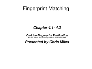 Fingerprint Matching