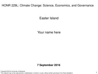 HONR 229L: Climate Change: Science, Economics, and Governance