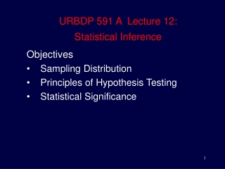 URBDP 591 A  Lecture 12: Statistical Inference