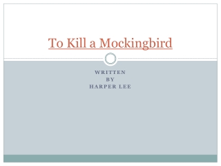 To Kill a Mockingbird