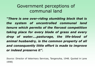 Government perceptions of communal land