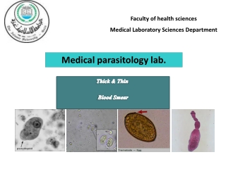 Faculty of health sciences Medical Laboratory Sciences Department