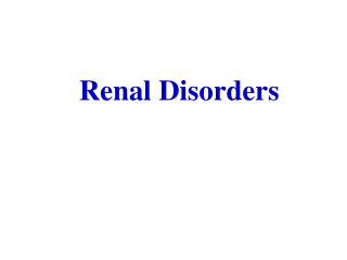 Renal Disorders