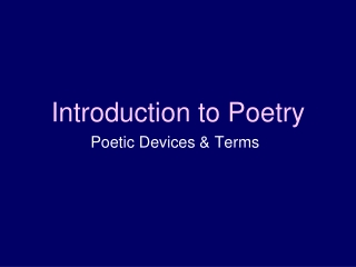 Introduction to Poetry