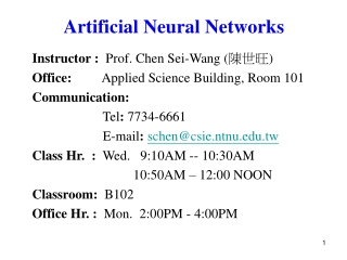 Artificial Neural Networks