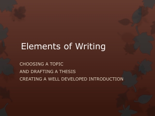 Elements of Writing