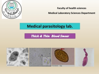 Faculty of health sciences Medical Laboratory Sciences Department