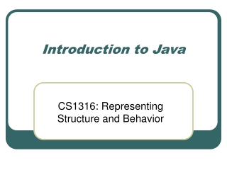 Introduction to Java