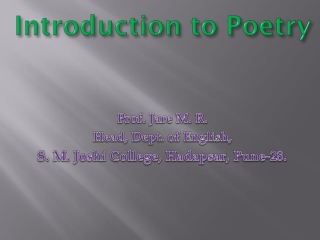 Introduction to Poetry