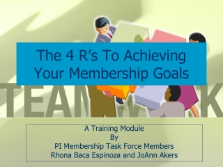 The 4 R’s To Achieving Your Membership Goals