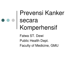 Prevensi Kanker secara Komperhensif