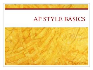 AP STYLE BASICS