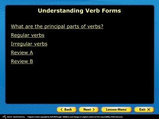 Understanding Verb Forms