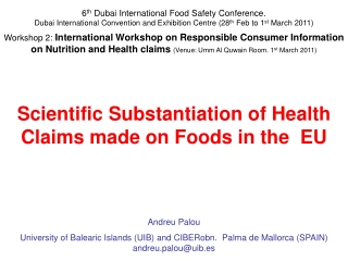 6 th Dubai  International  Food  Safety  Conference .