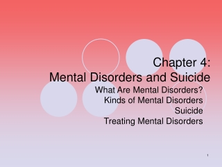 Chapter 4: Mental Disorders and Suicide