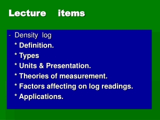 Lecture    items