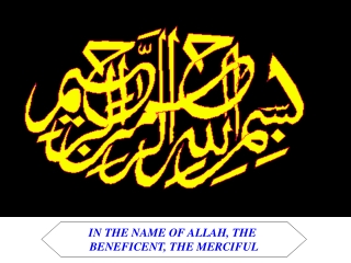 IN THE NAME OF ALLAH, THE  BENEFICENT, THE MERCIFUL