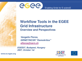 Workflow Tools in the EGEE Grid Infrastructure  Overview and Perspectives