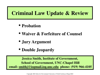 Criminal Law Update &amp; Review
